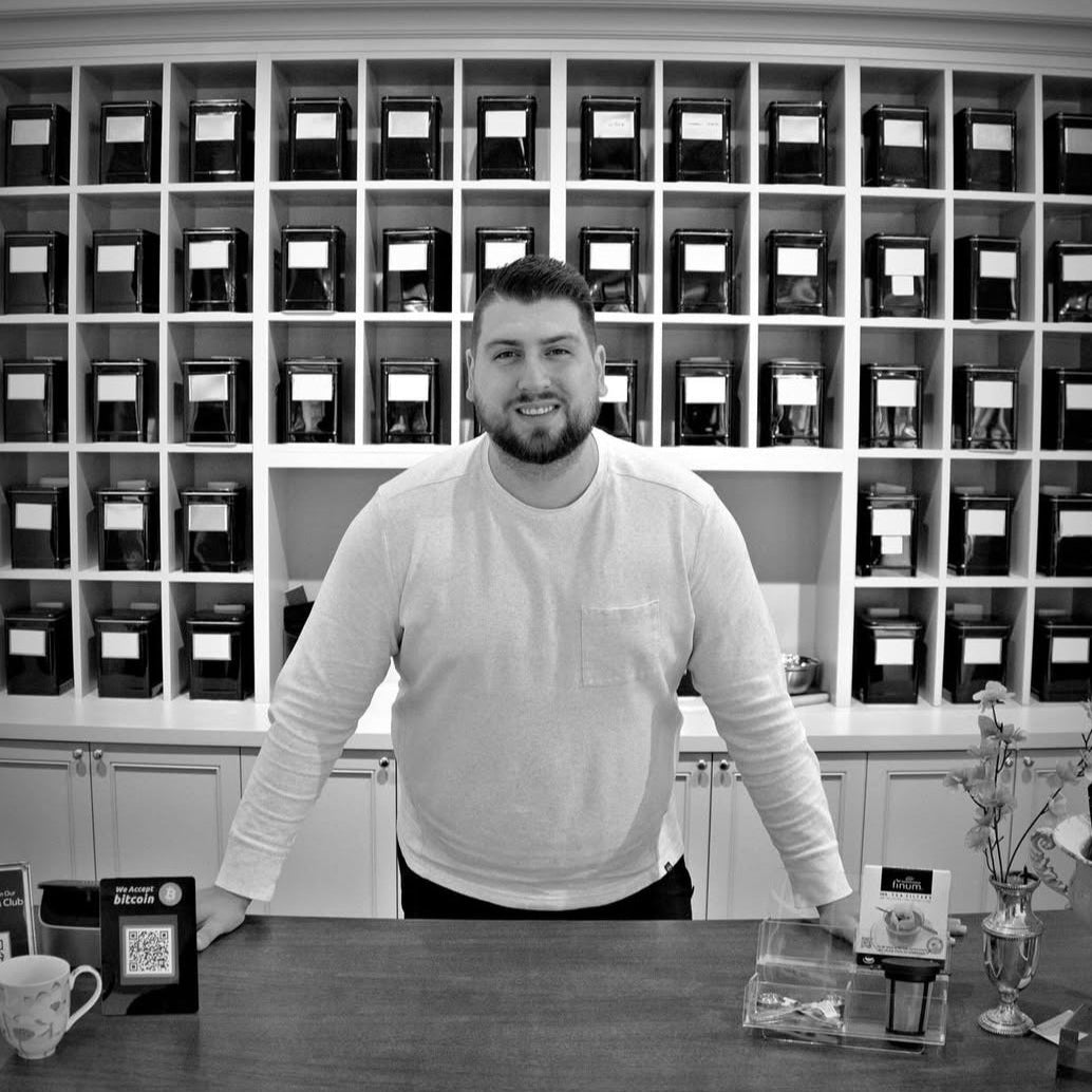 Ethan at the tea counter